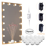 Verknüpfbare LED-Leuchten für Schminkspiegel (2700 K/4000 K/6000 K, Steckernetzteil, 18 Glühbirnen)